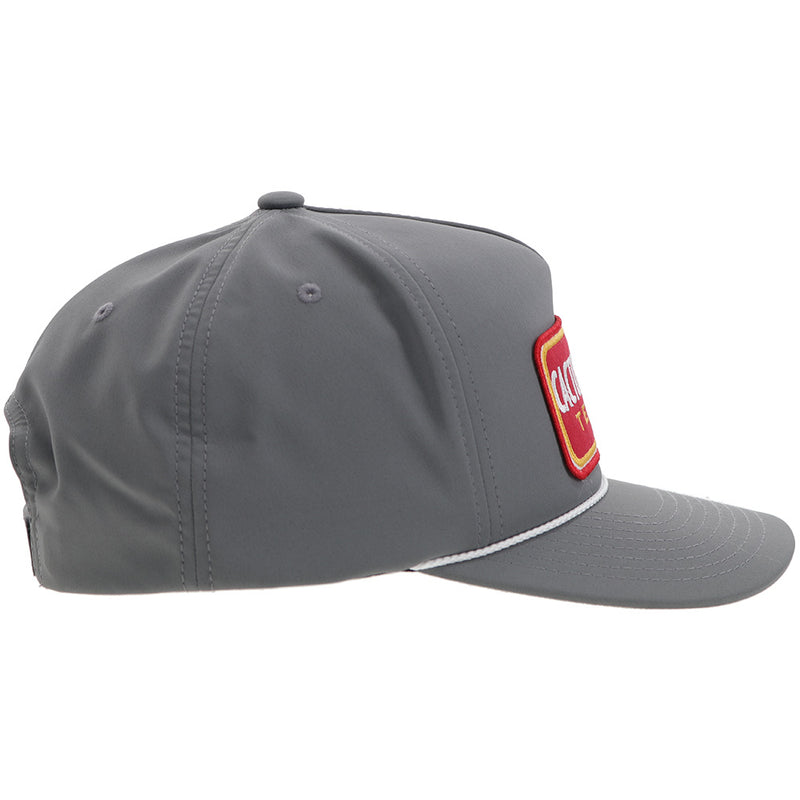 "CR105" Cactus Ropes Hat Grey w/ Red/White Patch