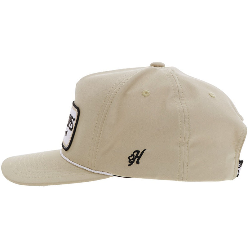 "CR104" Cactus Ropes Hat Tan w/Black/White Patch