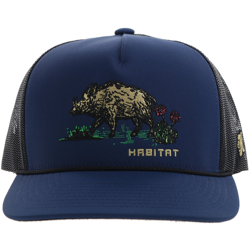 "Habitat" Hat Blue/Black w/Multi Color Hog Logo