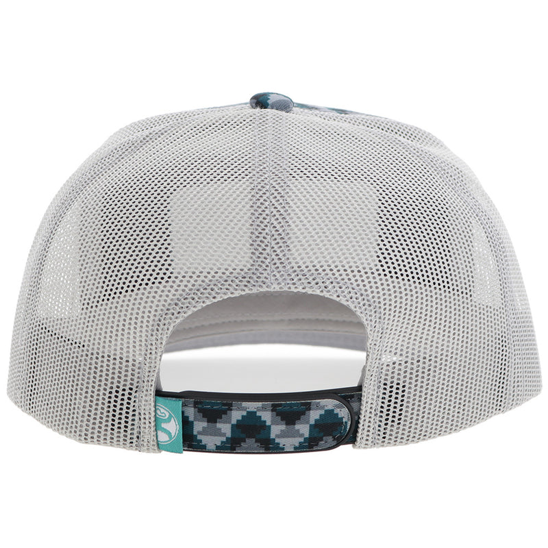 "Lakota" Hooey Hat Teal/Grey Pattern w/White/Teal Patch