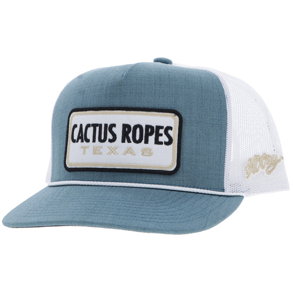 Cactus Ropes Hat Teal/White w/ Rectangle Patch