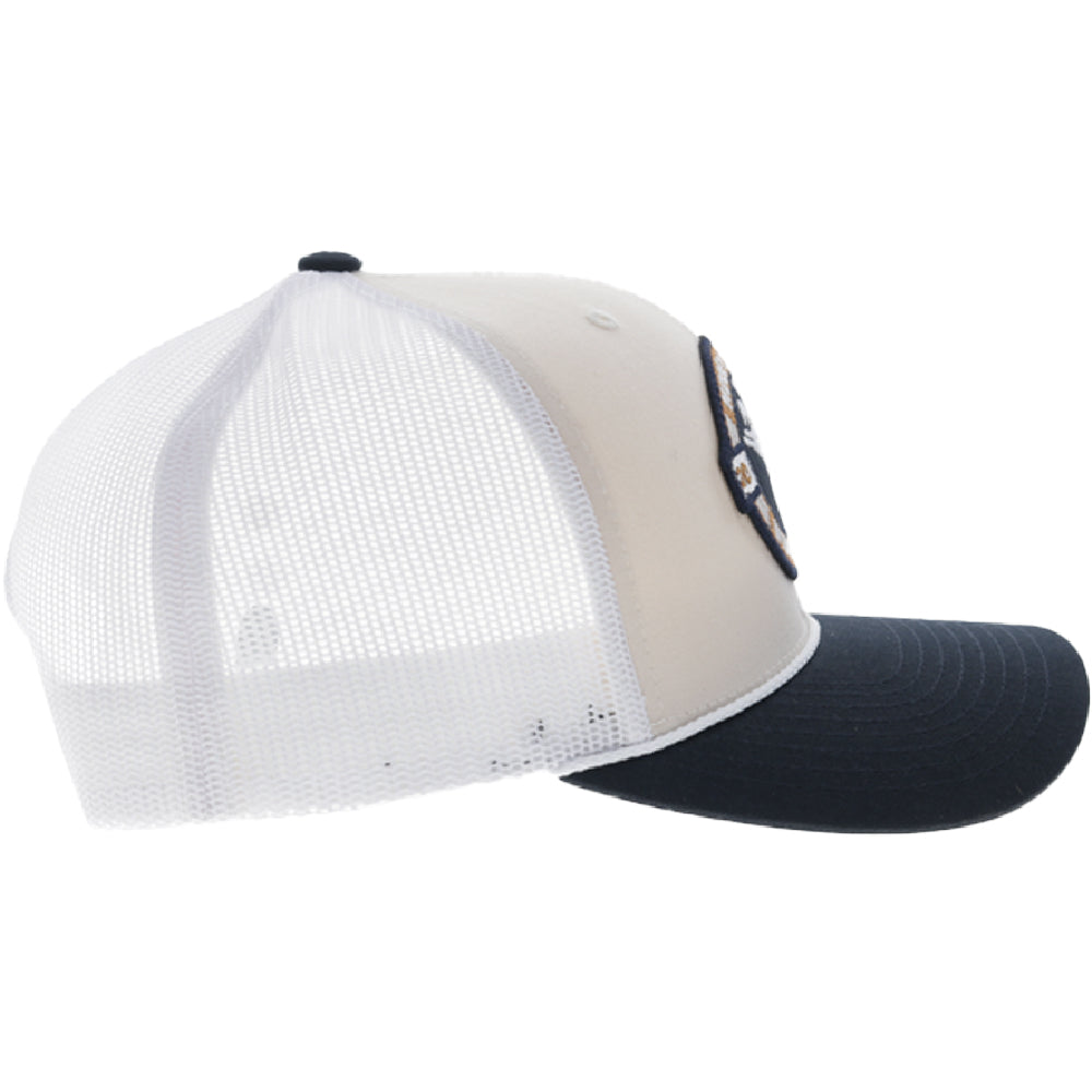 Pinch 5-Panel Trucker Snapback Hat Cream/Navy