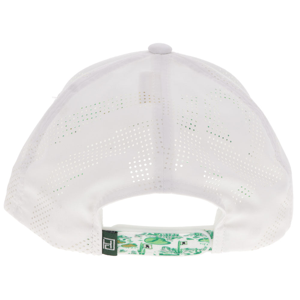 "Divot" Hat White w/ Green Hooey Hills Pattern