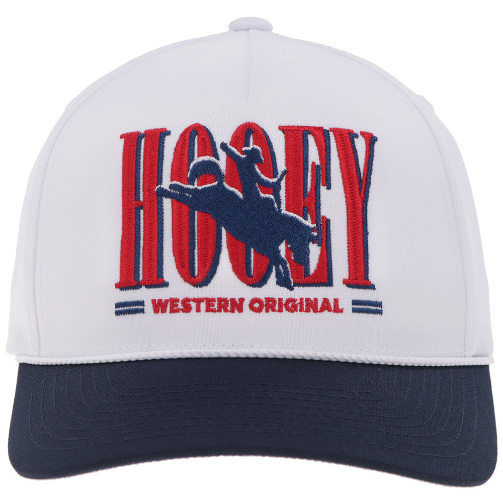 "Wild Ride" Hat White/Navy & Red