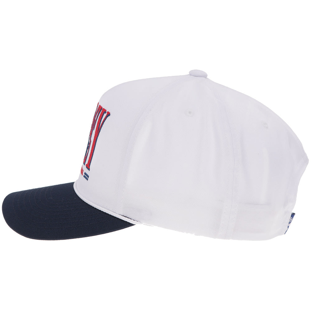 "Wild Ride" Hat White/Navy & Red
