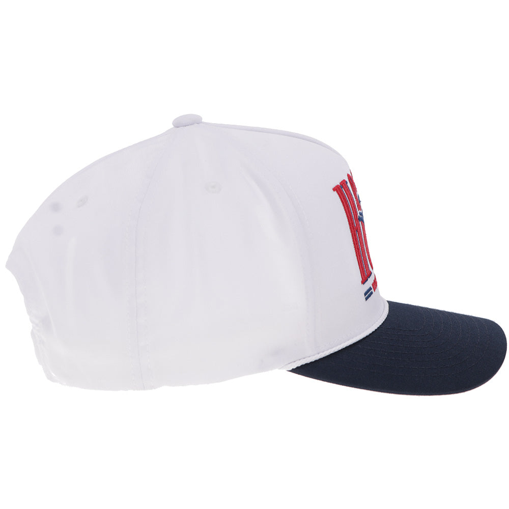 "Wild Ride" Hat White/Navy & Red