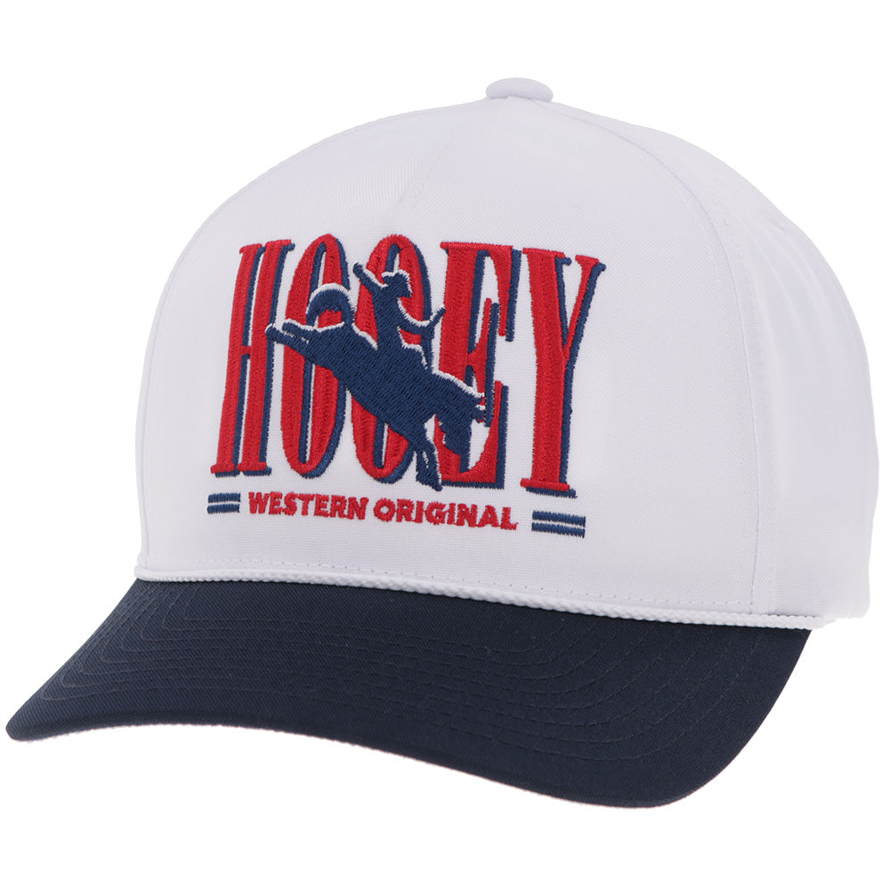 "Wild Ride" Hat White/Navy & Red