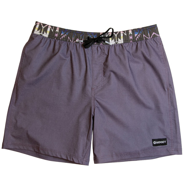 Grey with Aztec pattern band board shorts