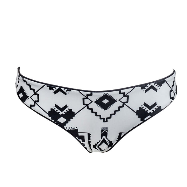 Hooey swim wear bottoms with black and white aztec pattern