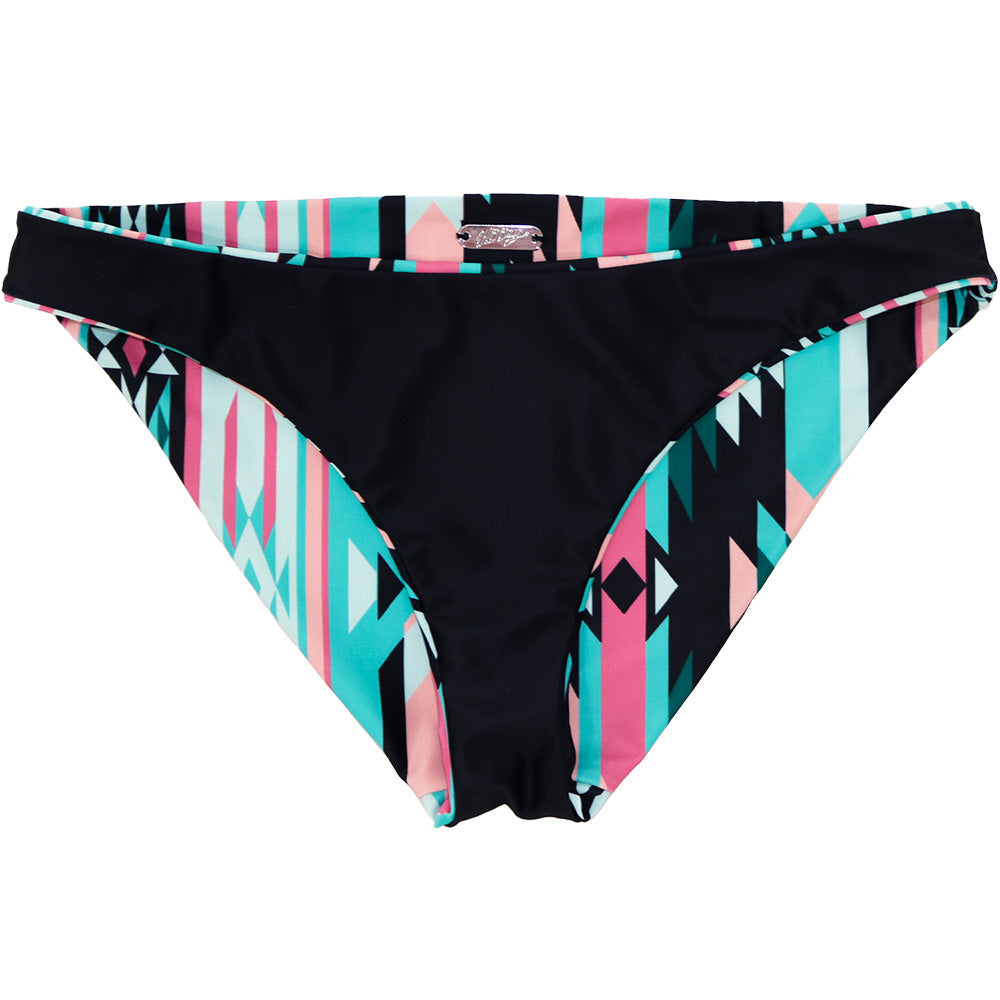 "The Rally" Reversible Swimsuit Bottoms Multi-Color Aztec & Black