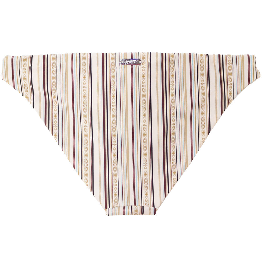 "The Rally" Reversible Swimsuit Bottoms Stripes & Tooled Pattern