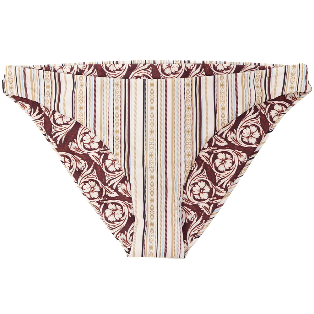 "The Rally" Reversible Swimsuit Bottoms Stripes & Tooled Pattern