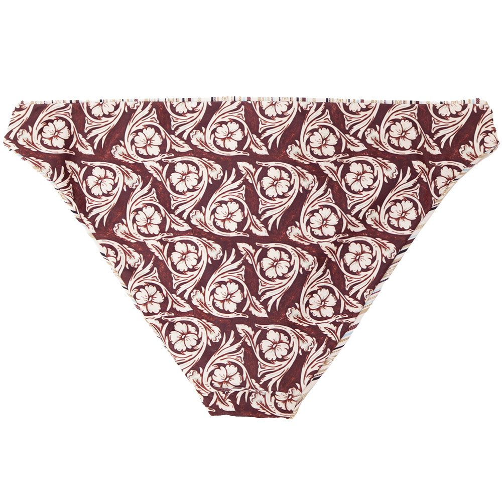"The Rally" Reversible Swimsuit Bottoms Stripes & Tooled Pattern