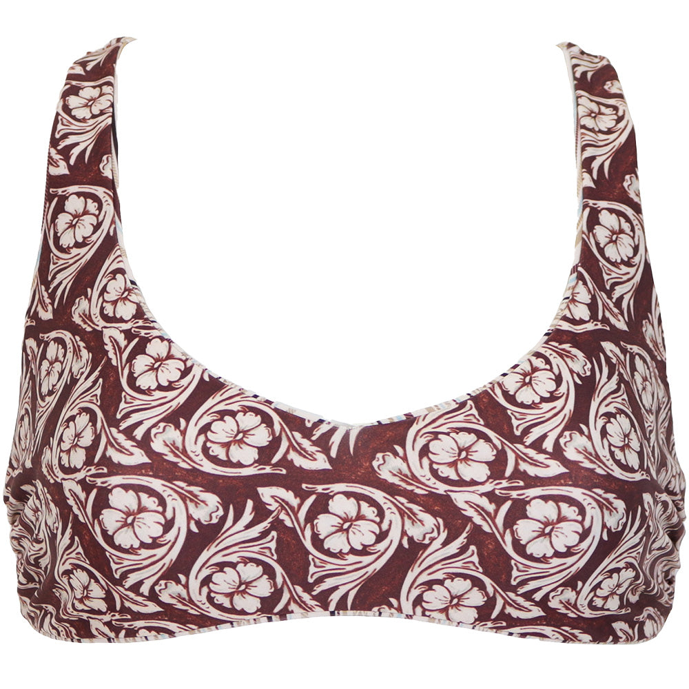 "The Rampy" Reversible Swimsuit Stripes & Tooled Pattern