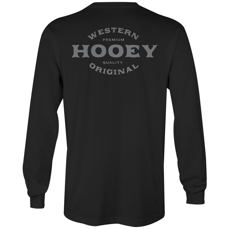 "Saloon" Black Long Sleeve Shirt with Grey Logo on Back