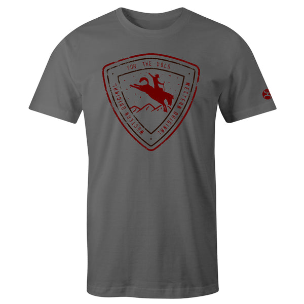 "Summit" Grey Heather w/ Black & Red Logo T-shirt