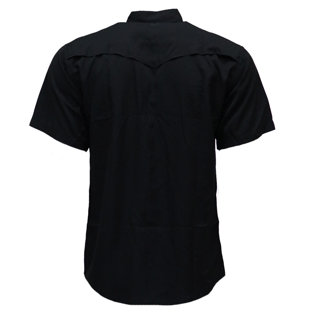 Youth "Sol" Black Short Sleeve Pearl Snap Shirt