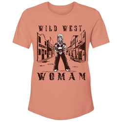 Wild West Women terracotta tee with original wild west woman artwork