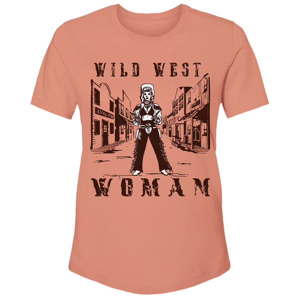 Wild West Women terracotta tee with original wild west woman artwork