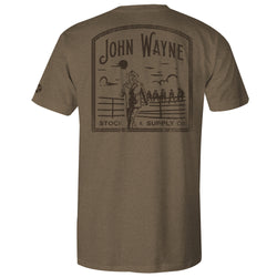 John Wayne light brown tee with dark brown artwork
