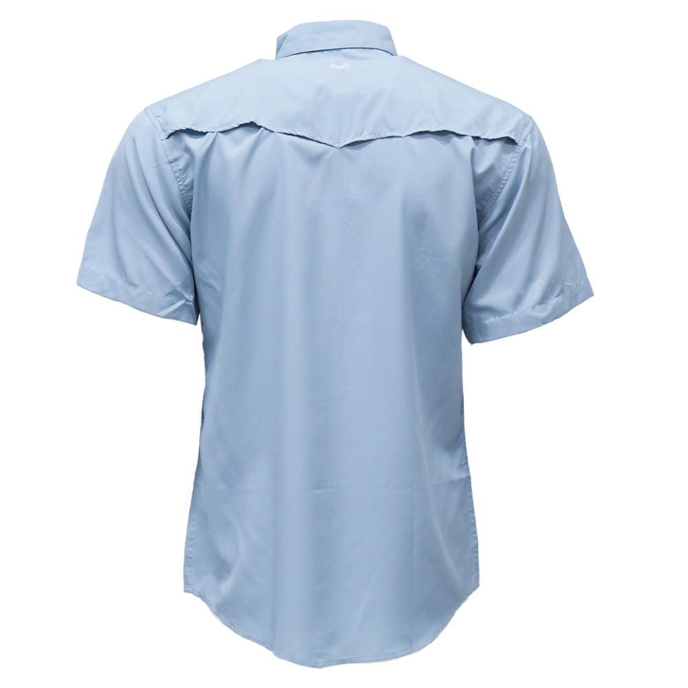 "Sol" Ashley Blue Short Sleeve Pearl Snap Shirt