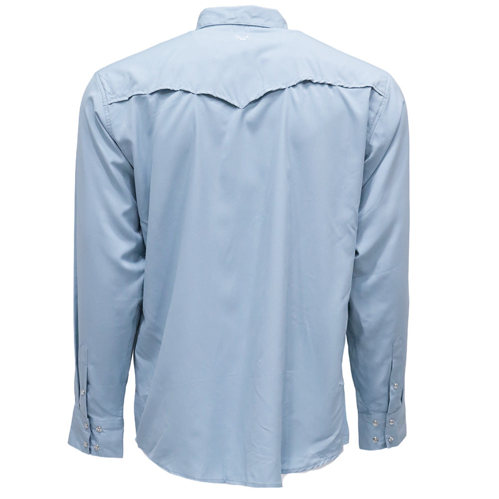 Youth "Sol" Ashley Blue Long Sleeve Pearl Snap Shirt