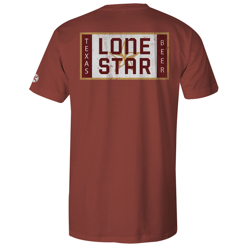 Lone Star Crimson tee with red, gold, and white logo block