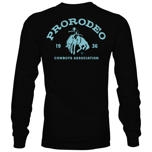 "PRCA" Long Sleeve T-shirt Black w/Blue Logo