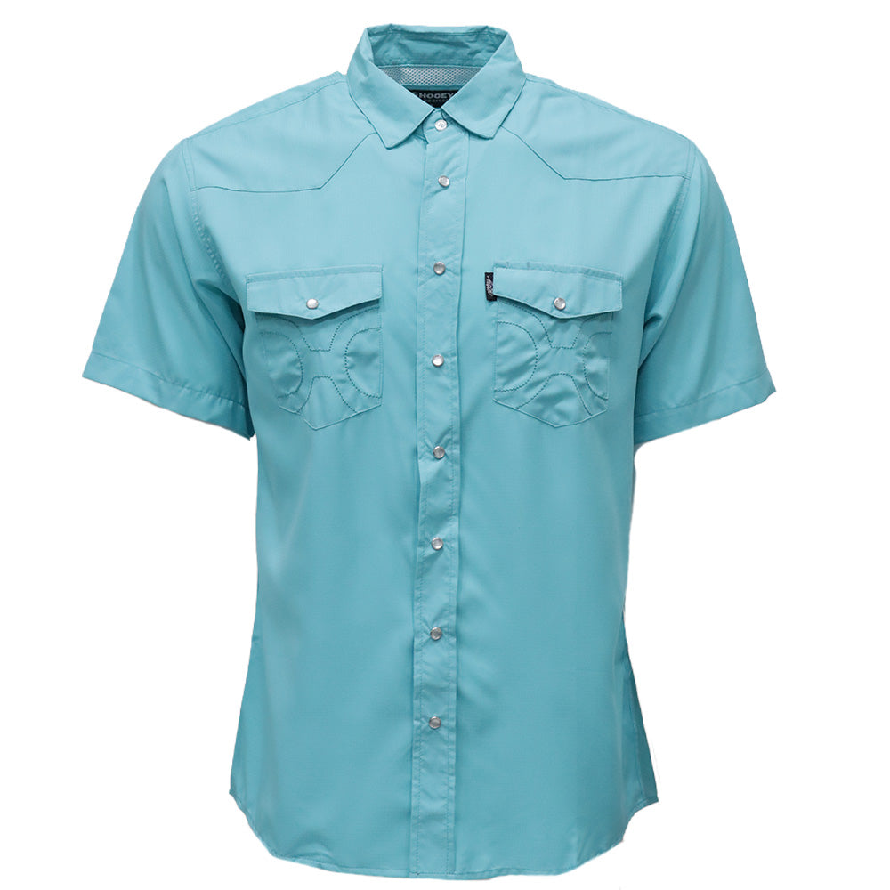 Youth "Sol" Blue Short Sleeve Pearl Snap Shirt
