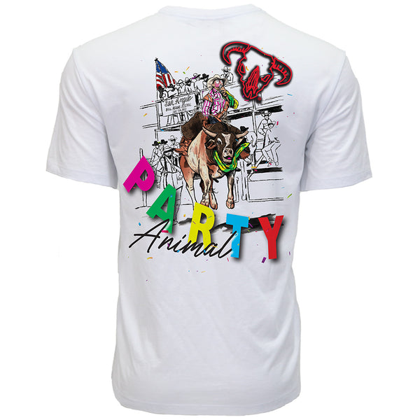 Youth Bad Company T-shirt White w/Multi-Color Party Animal Logo
