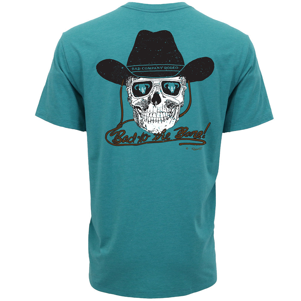 Youth Bad Company T-shirt Teal w/Black & White Skull Logo