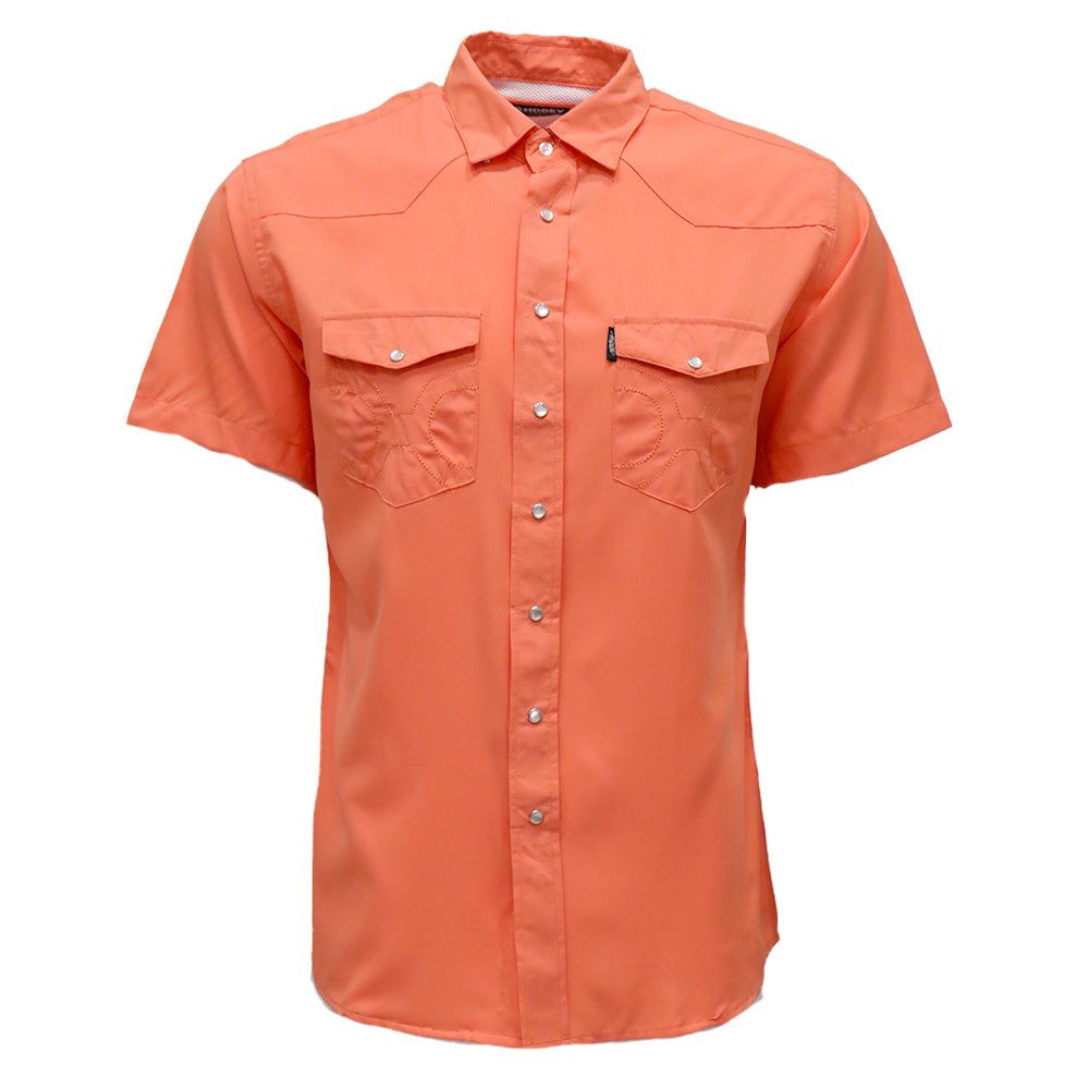YOUTH "Sol" Orange Short Sleeve Pearl Snap Shirt