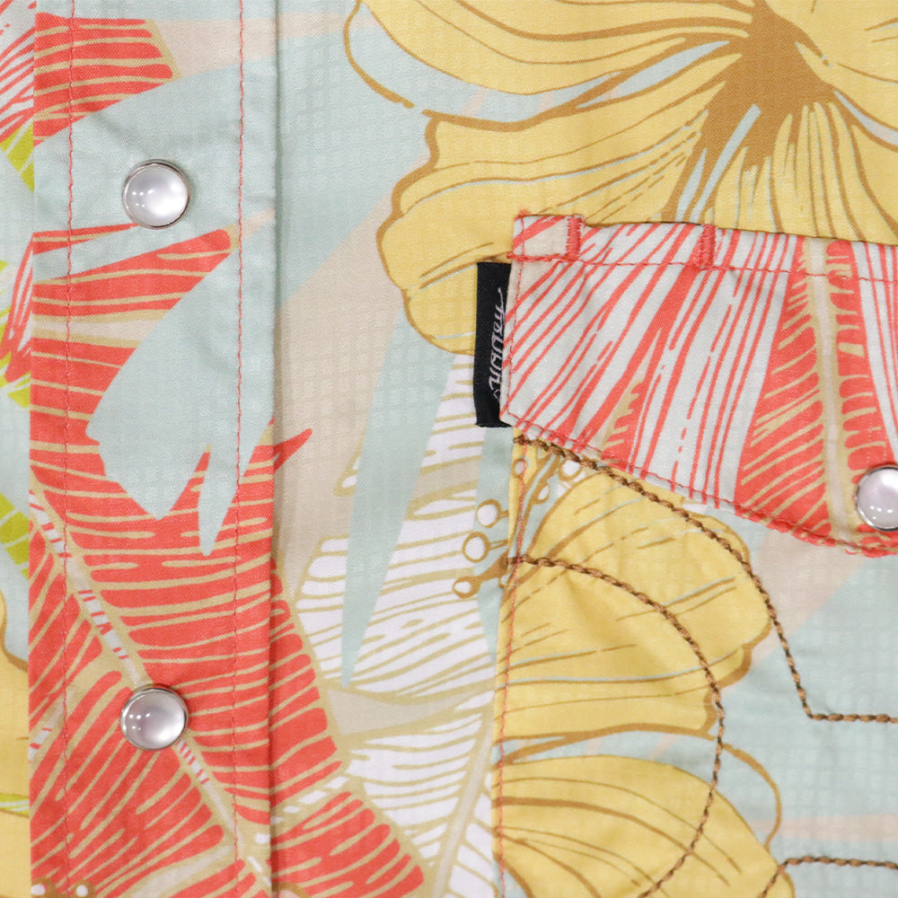 YOUTH "Sol" Multi Color Floral Short Sleeve Pearl Snap Shirt