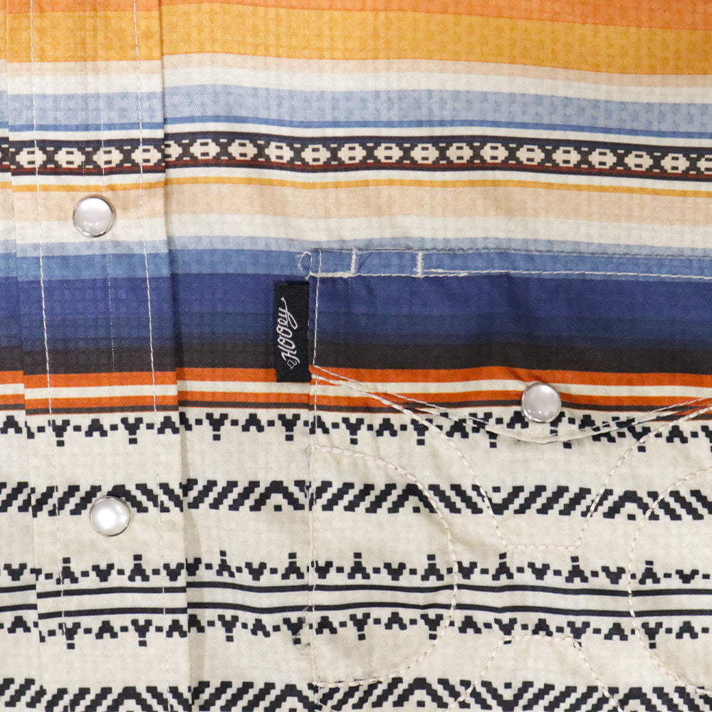 YOUTH "Sol" Multi Color Serape Short Sleeve Pearl Snap Shirt