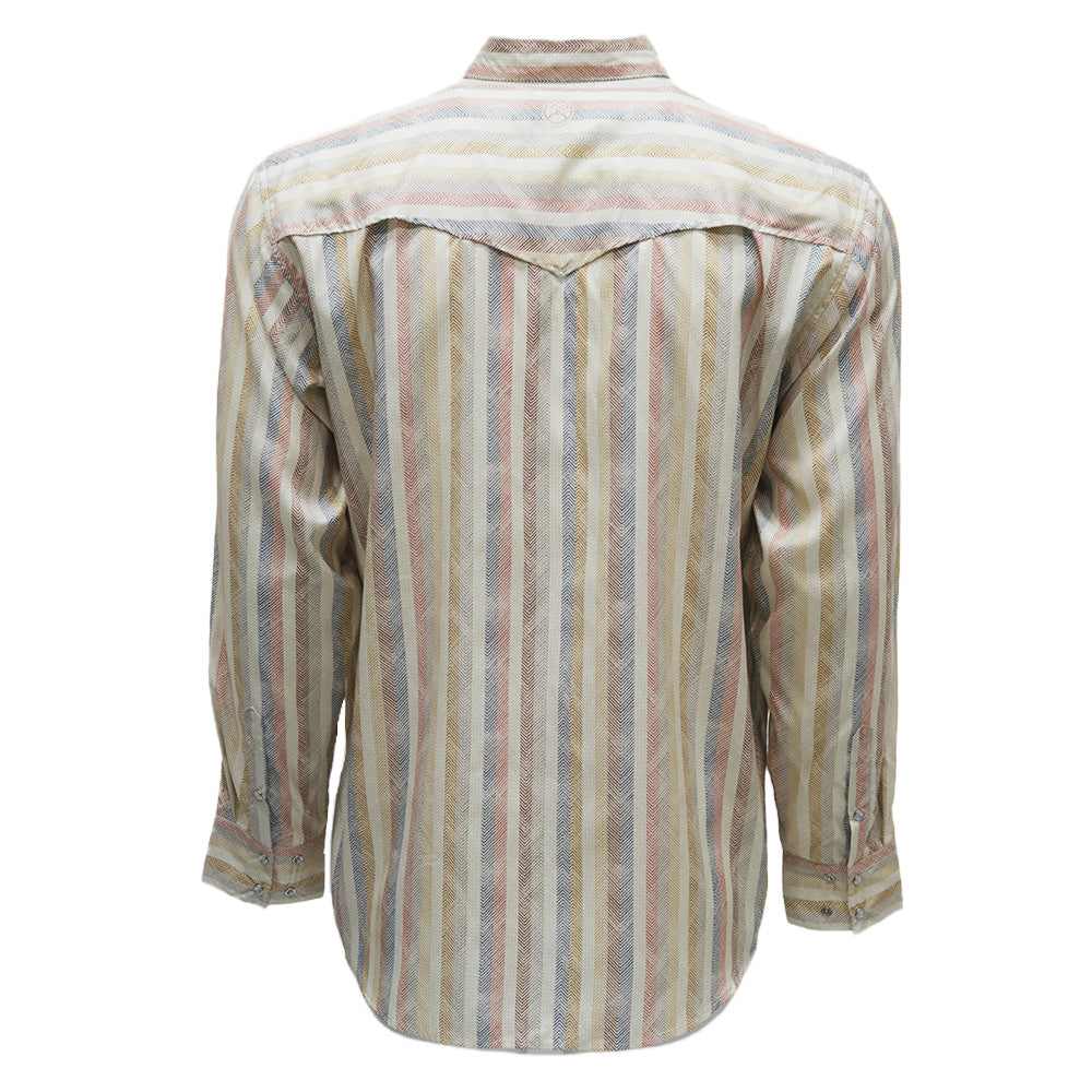 "Sol" Multi-Color Baja Stripe Long Sleeve Pearl Snap Shirt