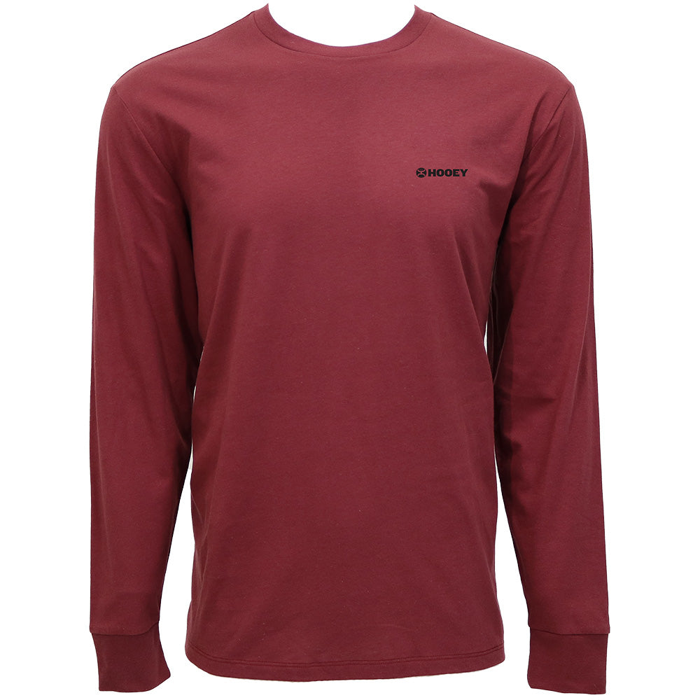 "Rank Rodeo" Long Sleeve T-shirt Burgundy w/Black Logo