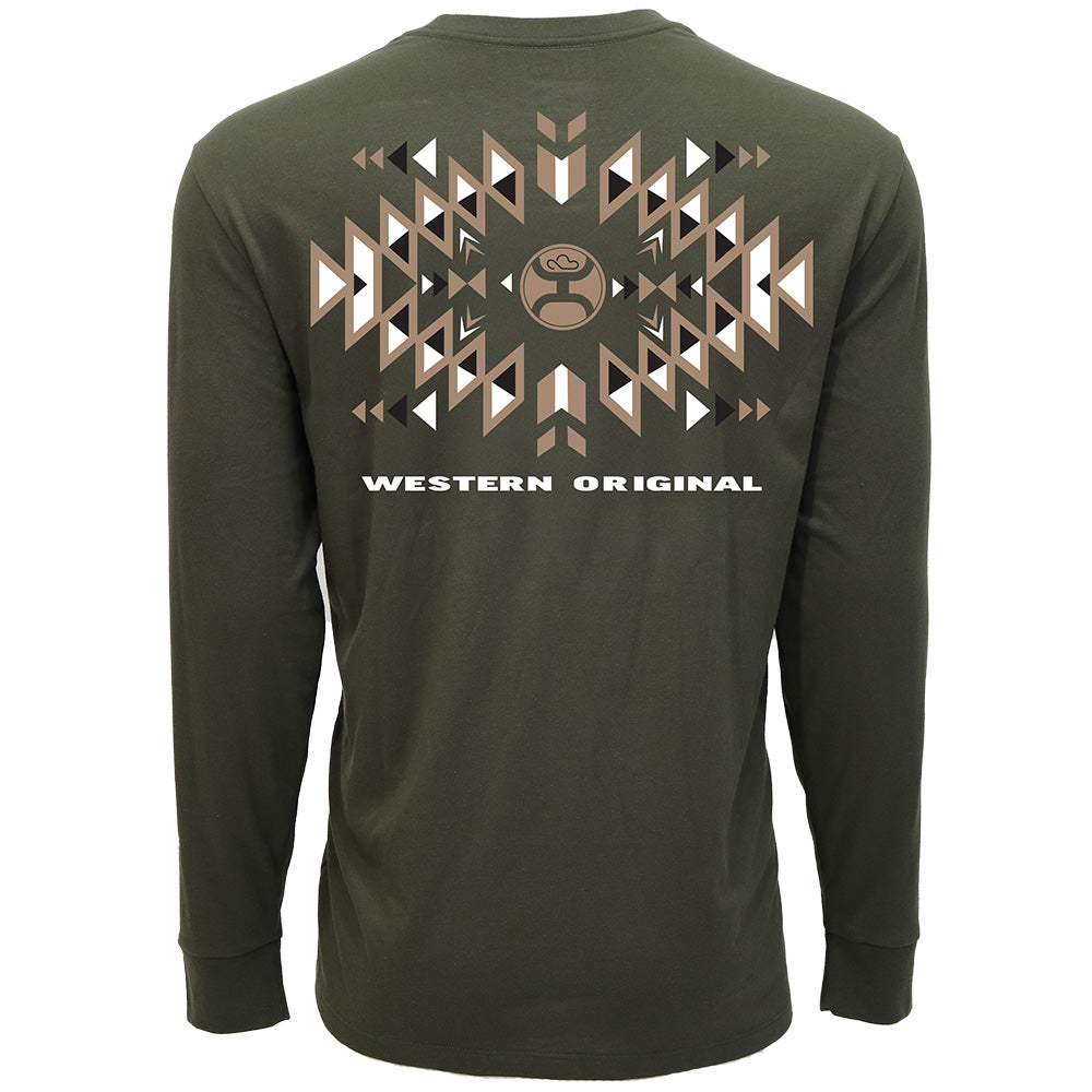 "Eldorado" Long Sleeve T-shirt Green w/Tan & White Logo