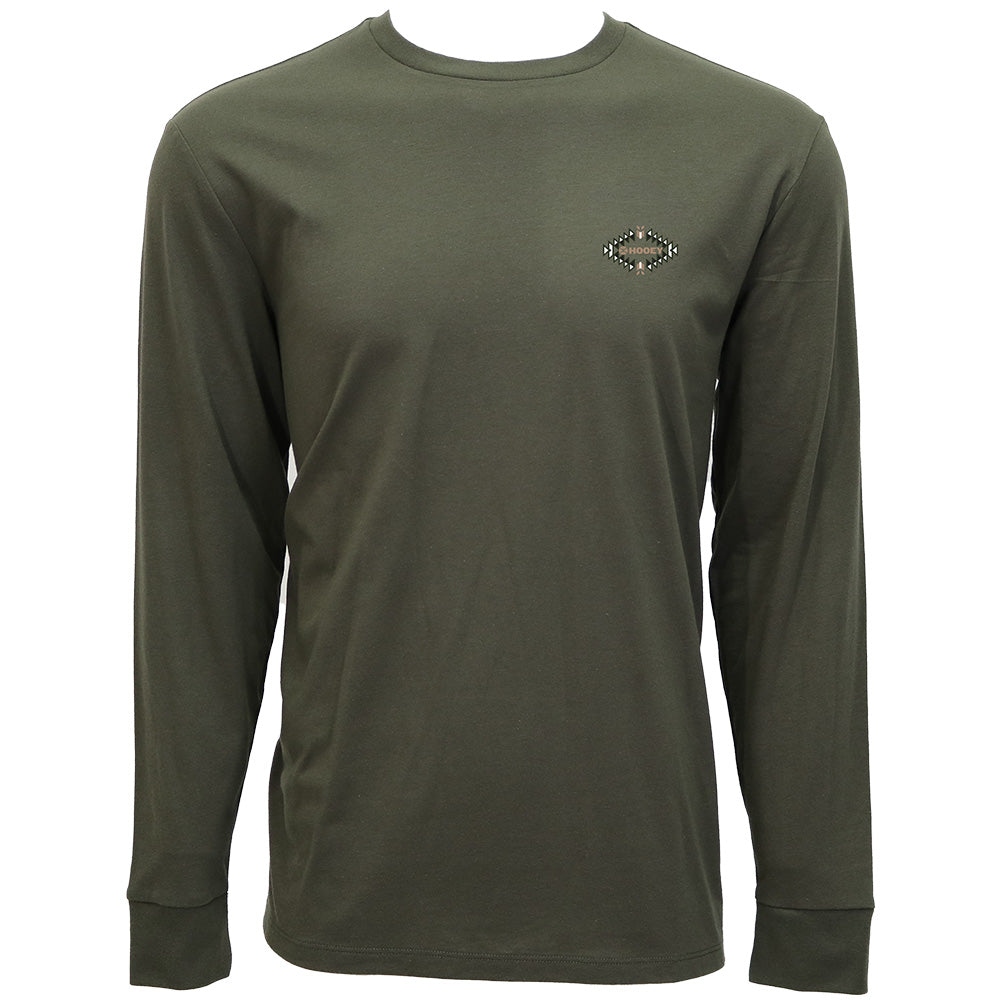 "Eldorado" Long Sleeve T-shirt Green w/Tan & White Logo