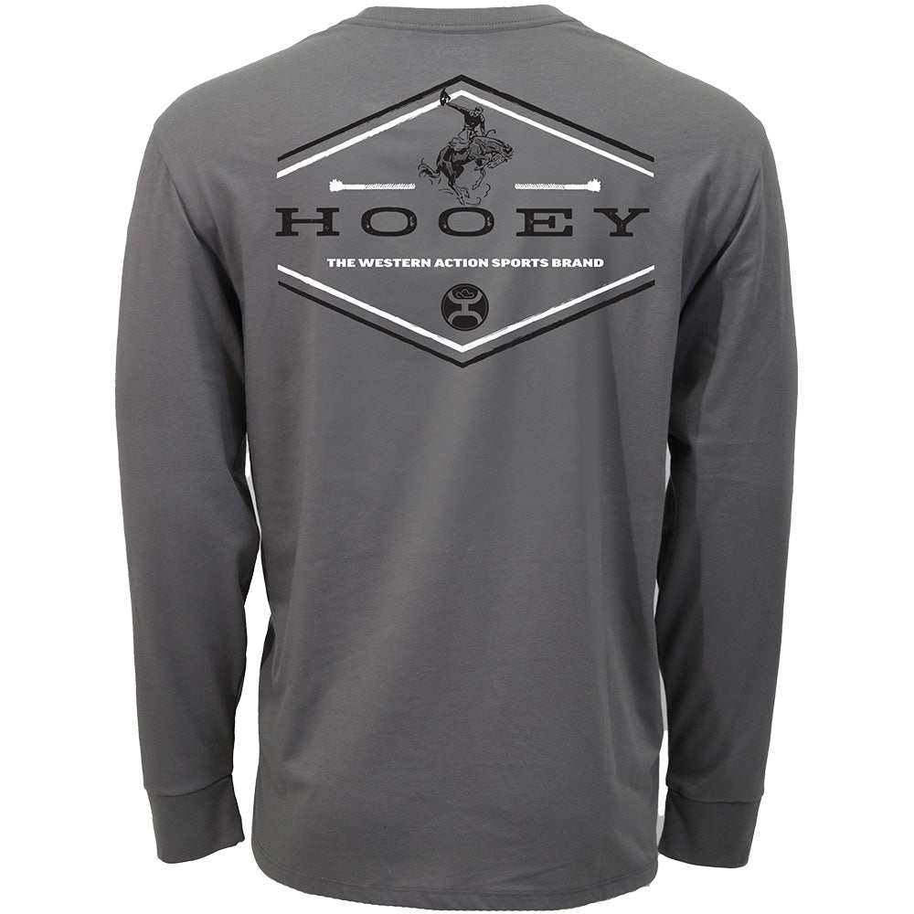 "Hooey Rocks" Long Sleeve T-shirt Grey w/Black & White Logo