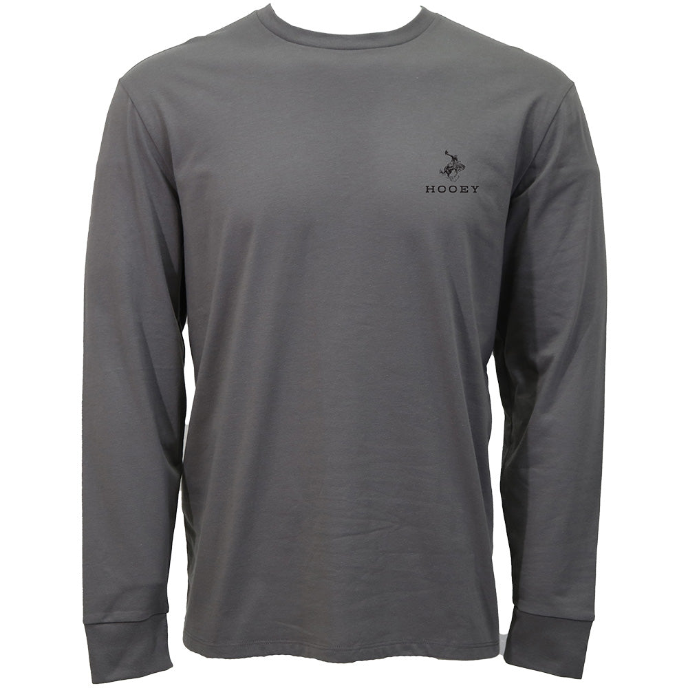 "Hooey Rocks" Long Sleeve T-shirt Grey w/Black & White Logo