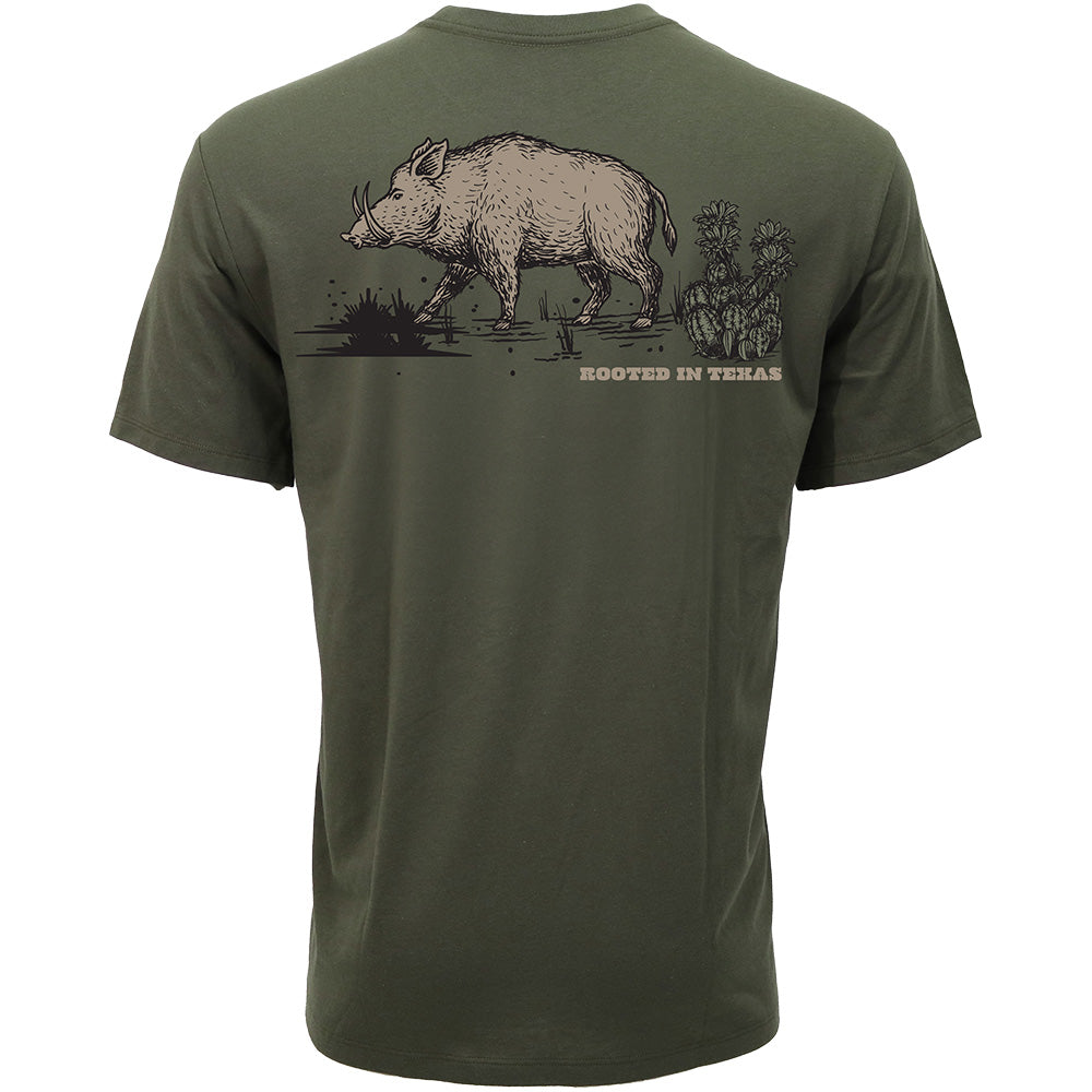 "Javelina" T-shirt Green w/Black & Tan Logo