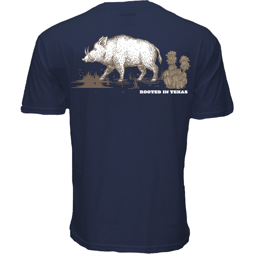 "Javelina" T-shirt Navy w/White & Tan Logo