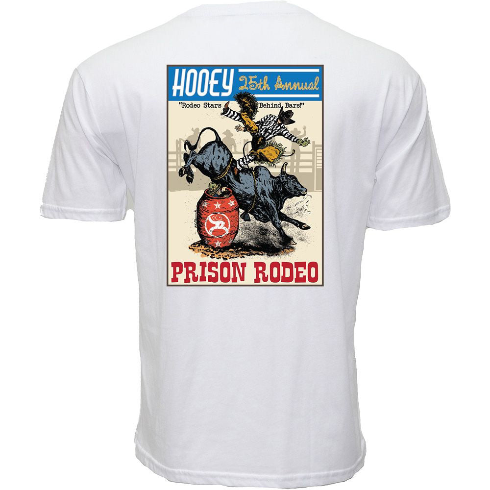 "Prison Rodeo" T-shirt White w/Multi Color Rodeo Graphic