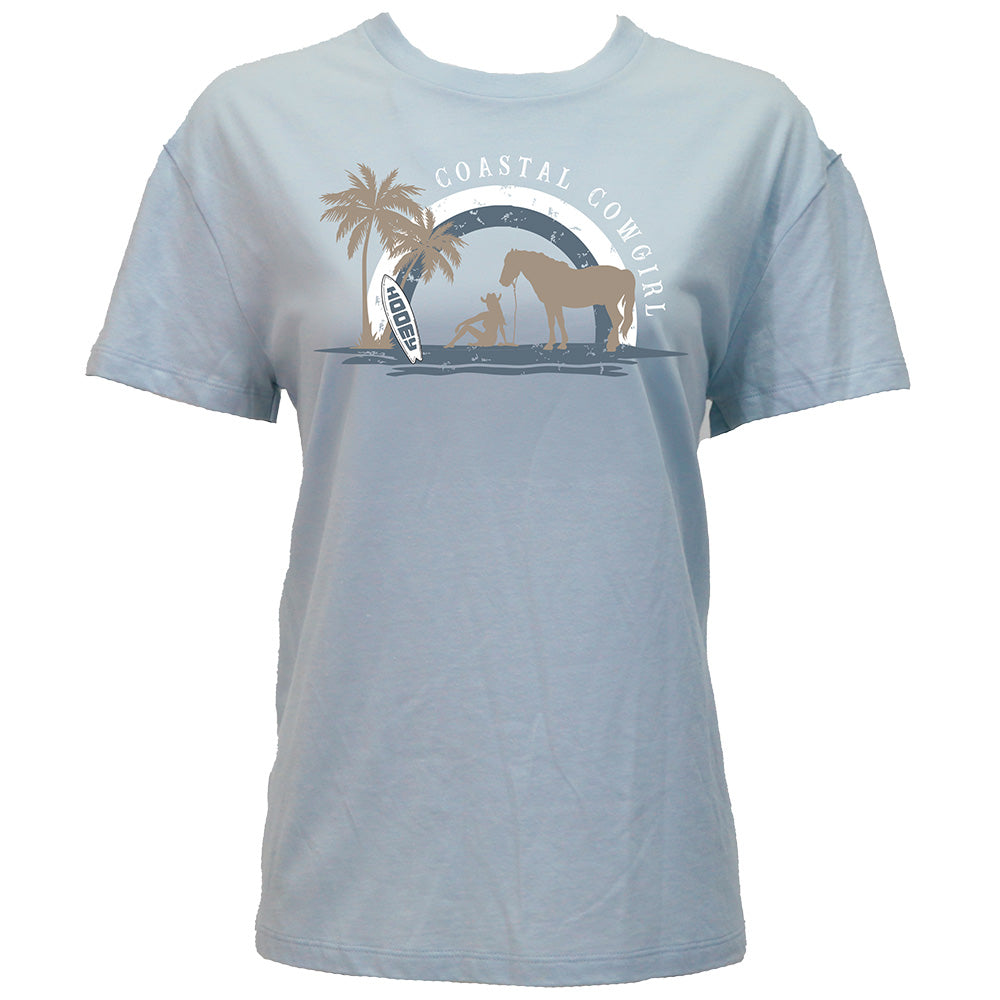 "Coastal Cowgirl" Light Blue w/Coastal Logo T-shirt