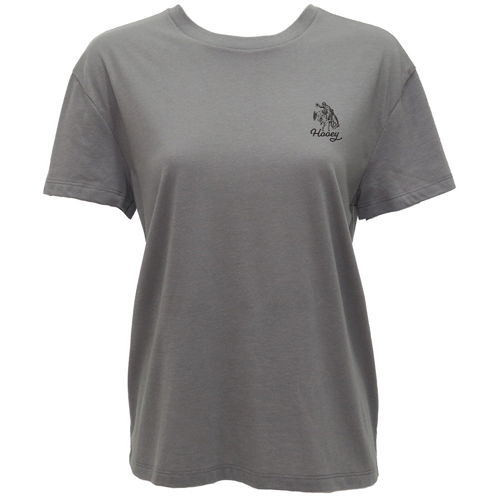 "Lucky Rider" Dark Grey w/Black & White Horseshoe T-shirt