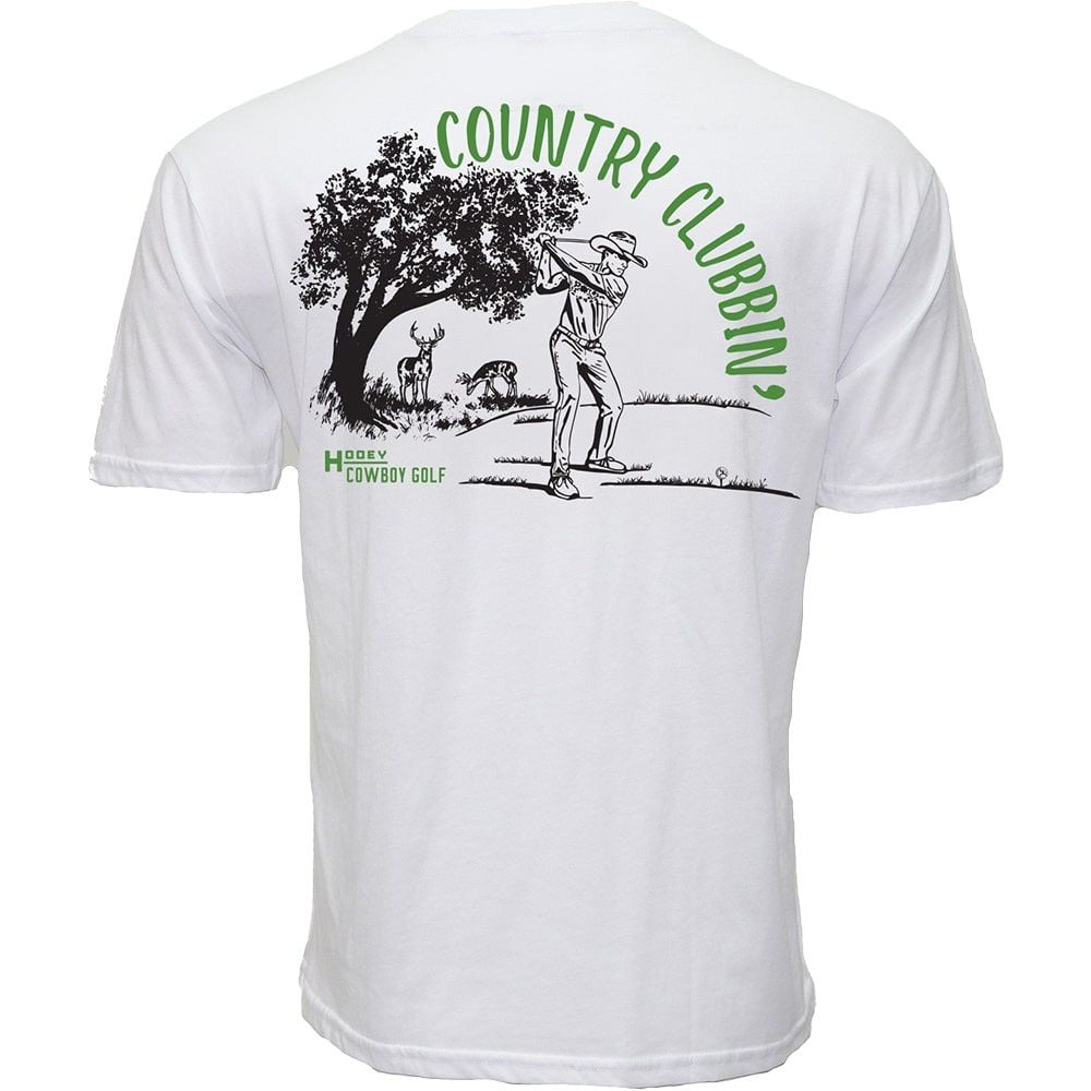 "Country Clubbin' " White Cowboy Golf T-shirt