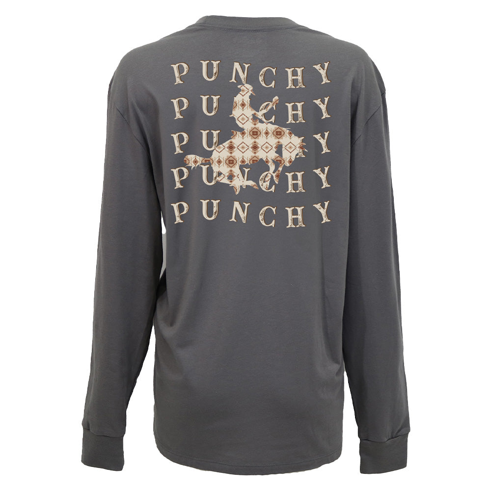 "Mustang"  Long Sleeve T-shirt Grey w/Tan Logo