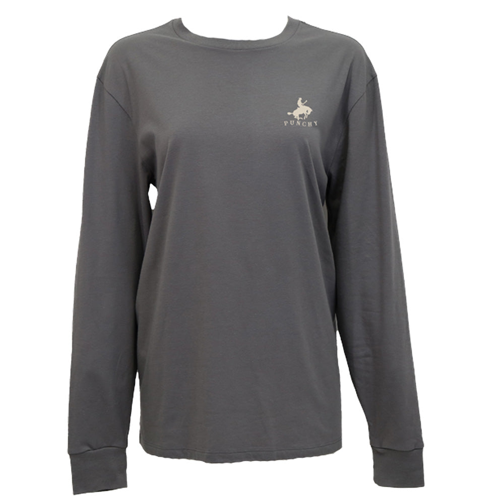 "Mustang"  Long Sleeve T-shirt Grey w/Tan Logo