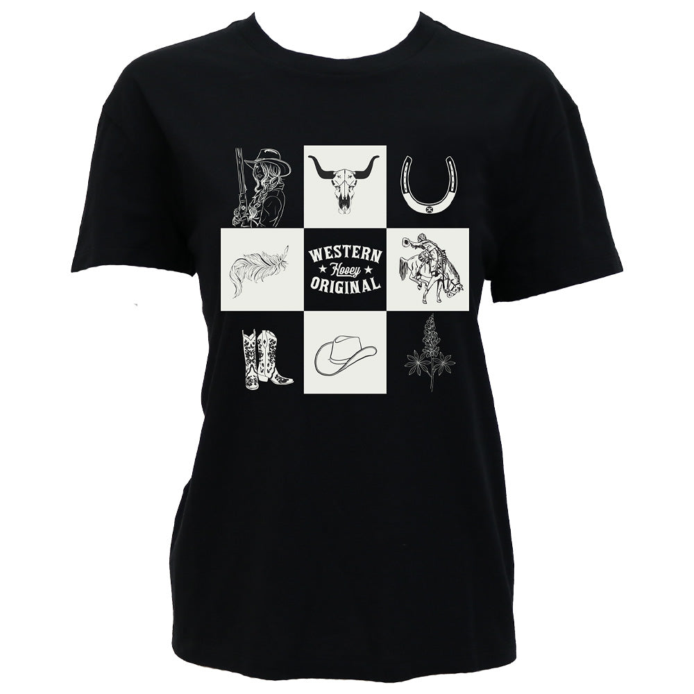 "Cassidy"  T-shirt Black w/Square Logo