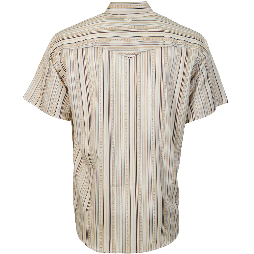 "Sol" Short Sleeve Pearl Snap Shirt Cream/Stripe